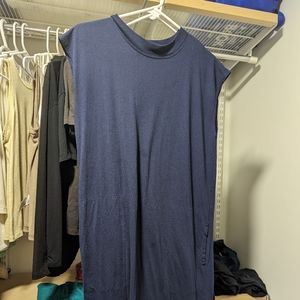 Free People Blue All Day Long Midi Dress with Pockets